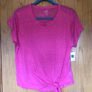 GAP pink linen tee. NWT!!